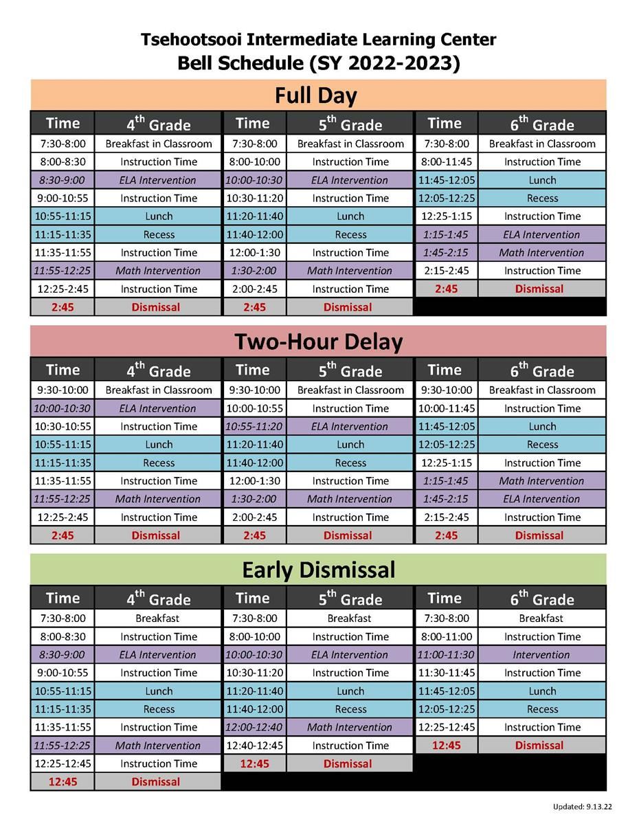Bell Schedule / Bell Schedule
